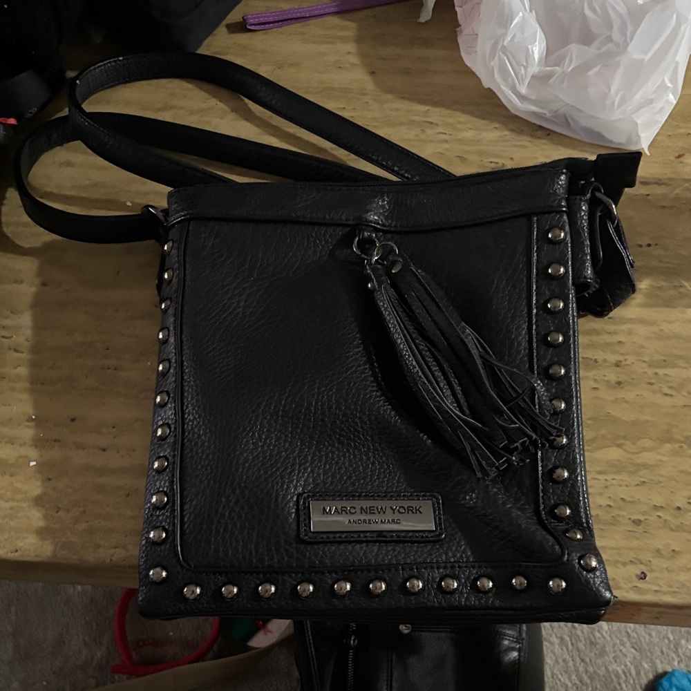 Marc New York Black Crossbody Bag with Stud Accents